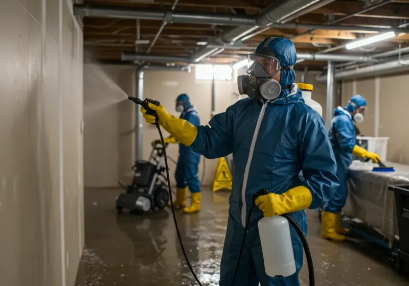 Basement Sanitization and Antimicrobial Treatment process in Center Point, AL