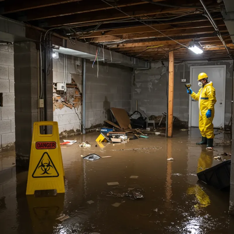 Flooded Basement Electrical Hazard in Center Point, AL Property