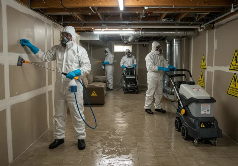 Basement Moisture Removal and Structural Drying process in Center Point, AL